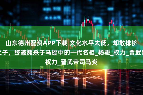 山东德州配资APP下载 文化水平太低，却敢排挤司马懿之子，终被毙杀于马棚中的一代名相_杨骏_权力_晋武帝司马炎