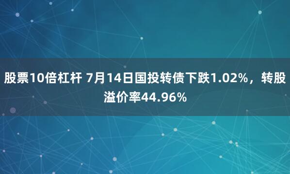 股票10倍杠杆 7月14日国投转债下跌1.02%，转股溢价率44.96%