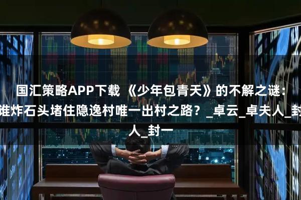 国汇策略APP下载 《少年包青天》的不解之谜：是谁炸石头堵住隐逸村唯一出村之路？_卓云_卓夫人_封一